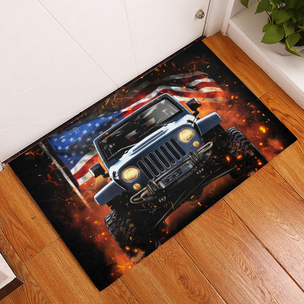 American Jeep Rubber Doormat I'm The Black Jeep Of The Family DT01 - The Mazicc - S - 40cm x 60cm - Black