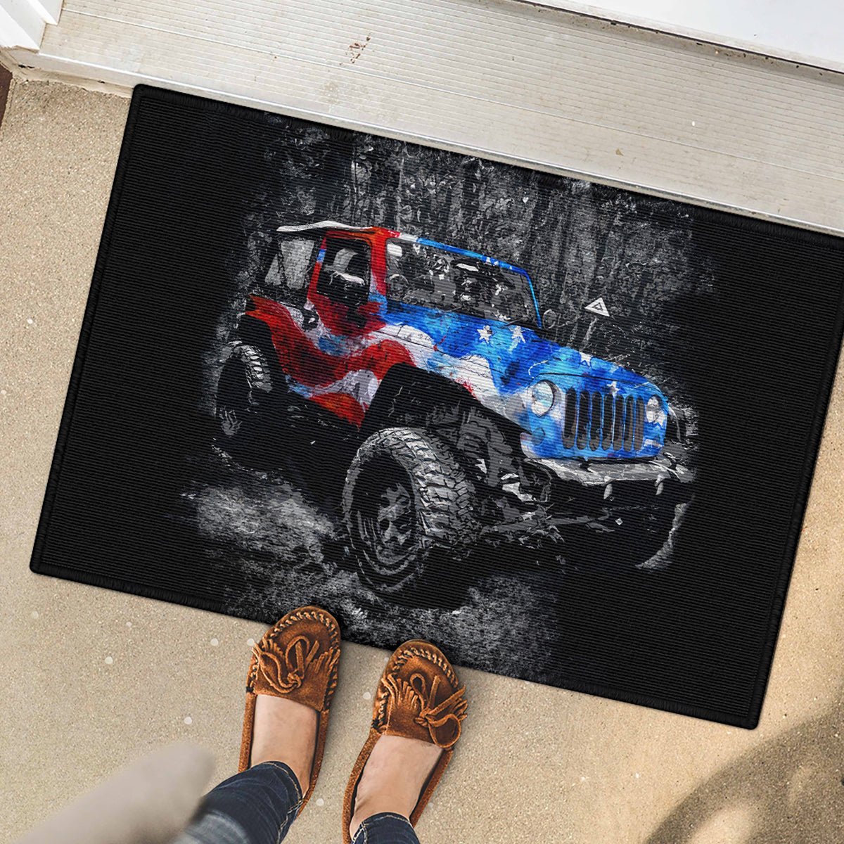 American Jeep Rubber Doormat Jeep Girls Like It Dirty DT01 - The Mazicc - S - 40cm x 60cm - Black
