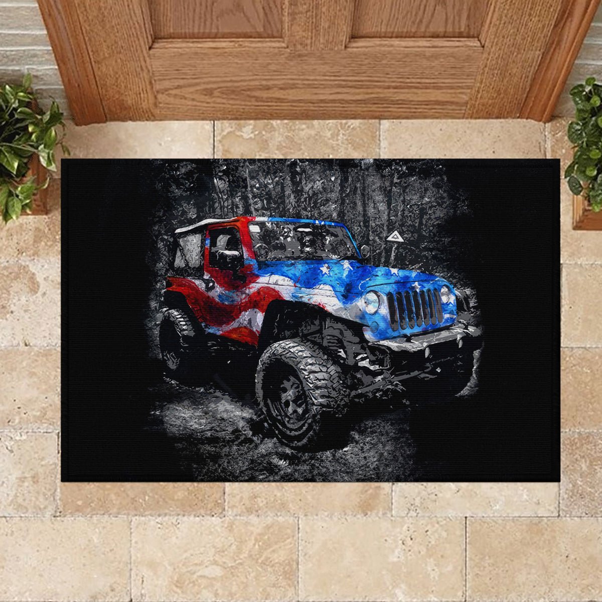 American Jeep Rubber Doormat Jeep Girls Like It Dirty DT01 - The Mazicc - S - 40cm x 60cm - Black