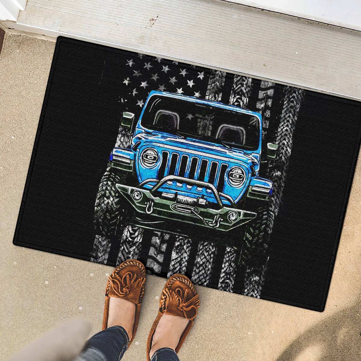 American Jeep Rubber Doormat Once Upon A Time I Was An Asshole JKD I Still Am DT01 - The Mazicc - S - 40cm x 60cm - Black