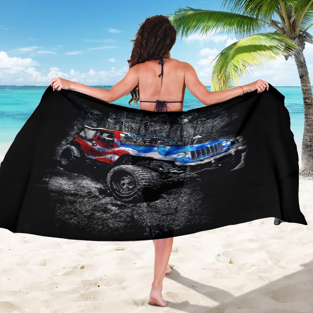 American Jeep Sarong Jeep Girls Like It Dirty DT01 - The Mazicc - One Size - 44 x 66 inches - Black