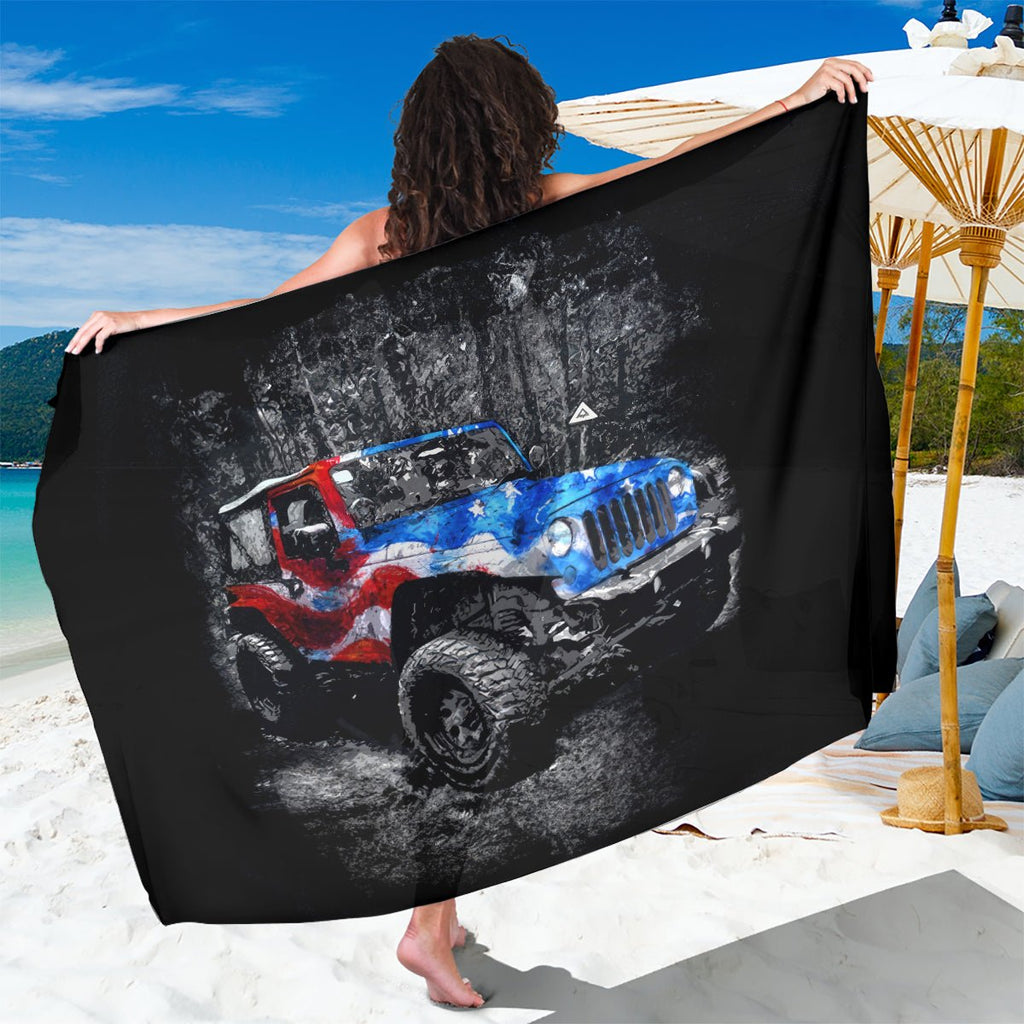 American Jeep Sarong Jeep Girls Like It Dirty DT01 - The Mazicc - One Size - 44 x 66 inches - Black