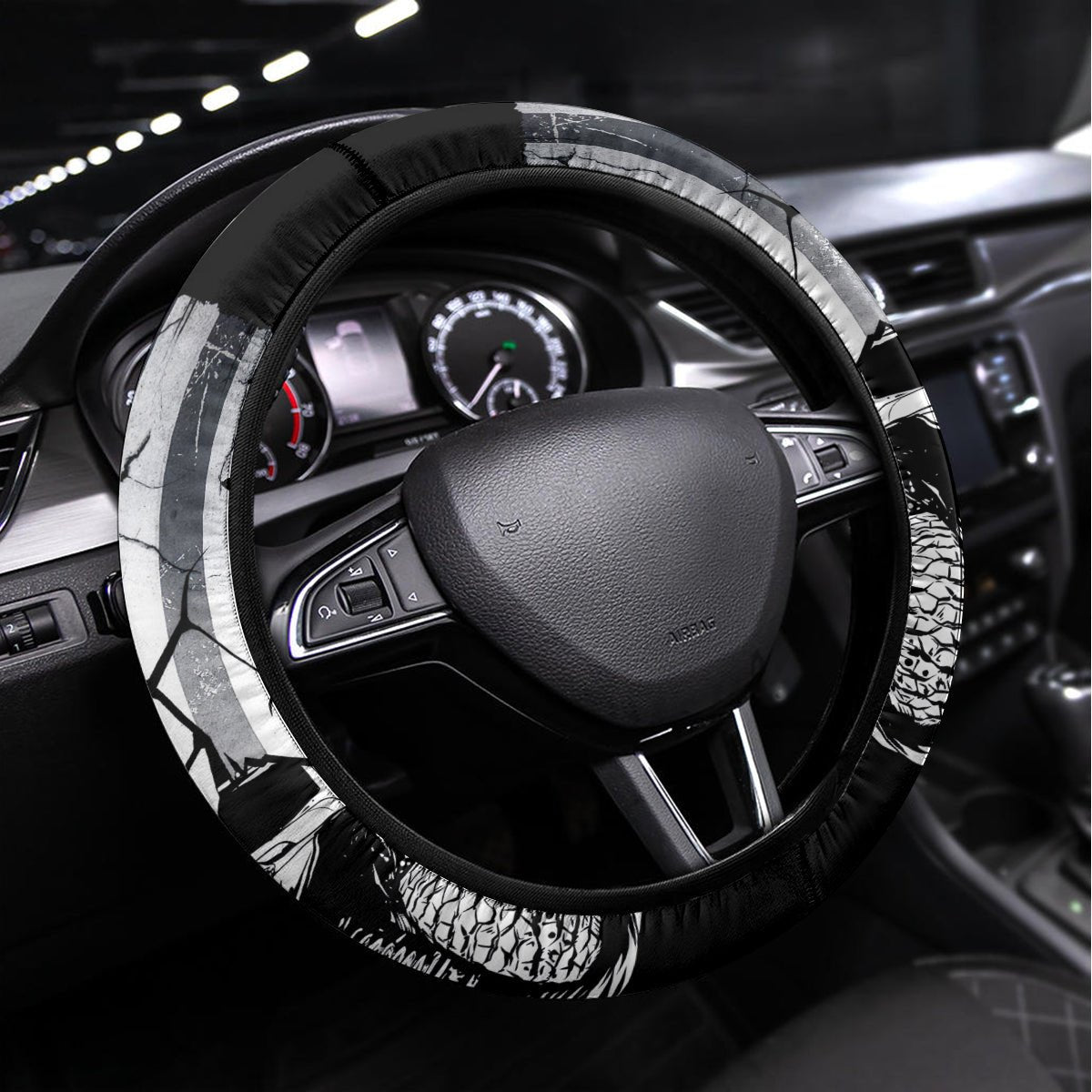 American Jeep Steering Wheel Cover American Flag But Did You Die DT01 - The Mazicc - Universal Fit - White -