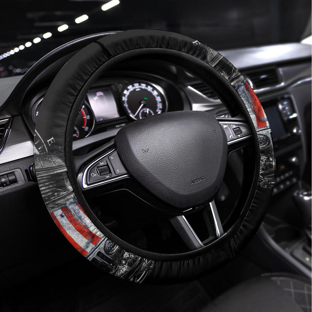 American Jeep Steering Wheel Cover Vintage Jeep Life DT01 - The Mazicc - Universal Fit - Black -