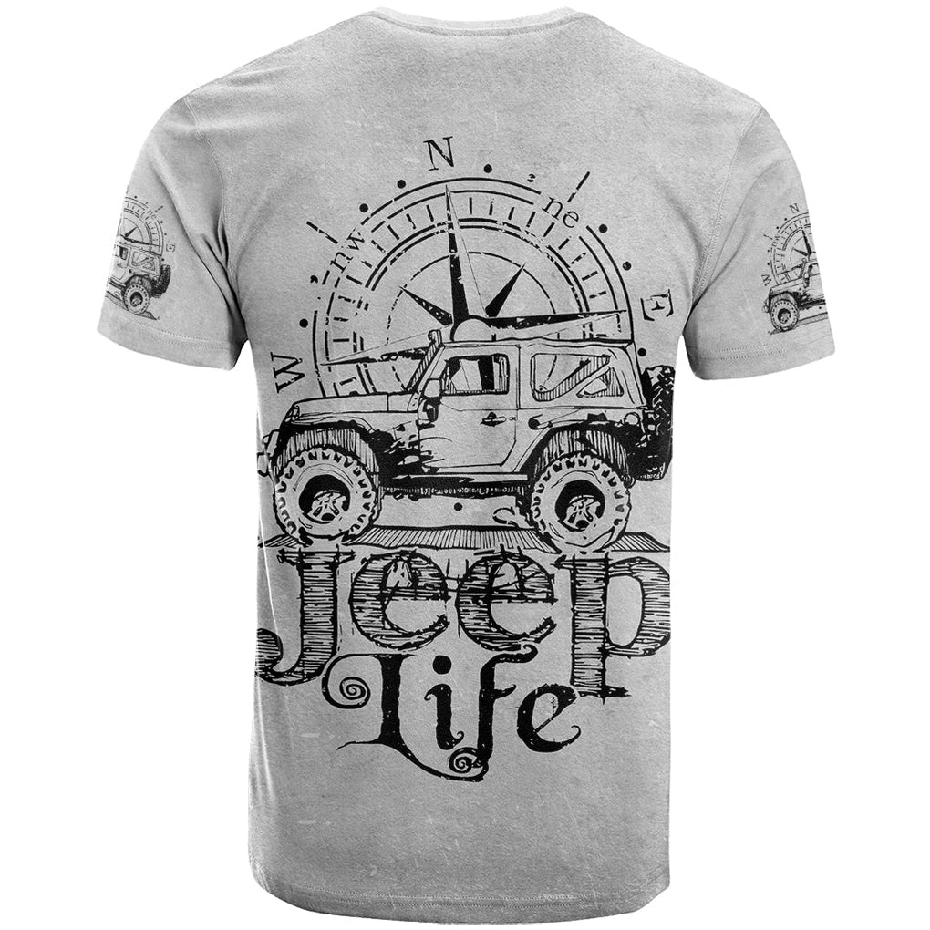 American Jeep T Shirt Sketch Art Jeep Life DT01 - The Mazicc - Adult - S - Gray
