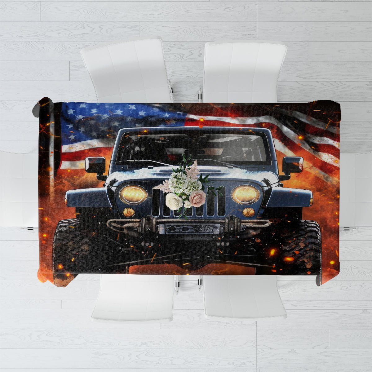 American Jeep Tablecloth I'm The Black Jeep Of The Family DT01 - The Mazicc - S - 90 x 90 cm - Black