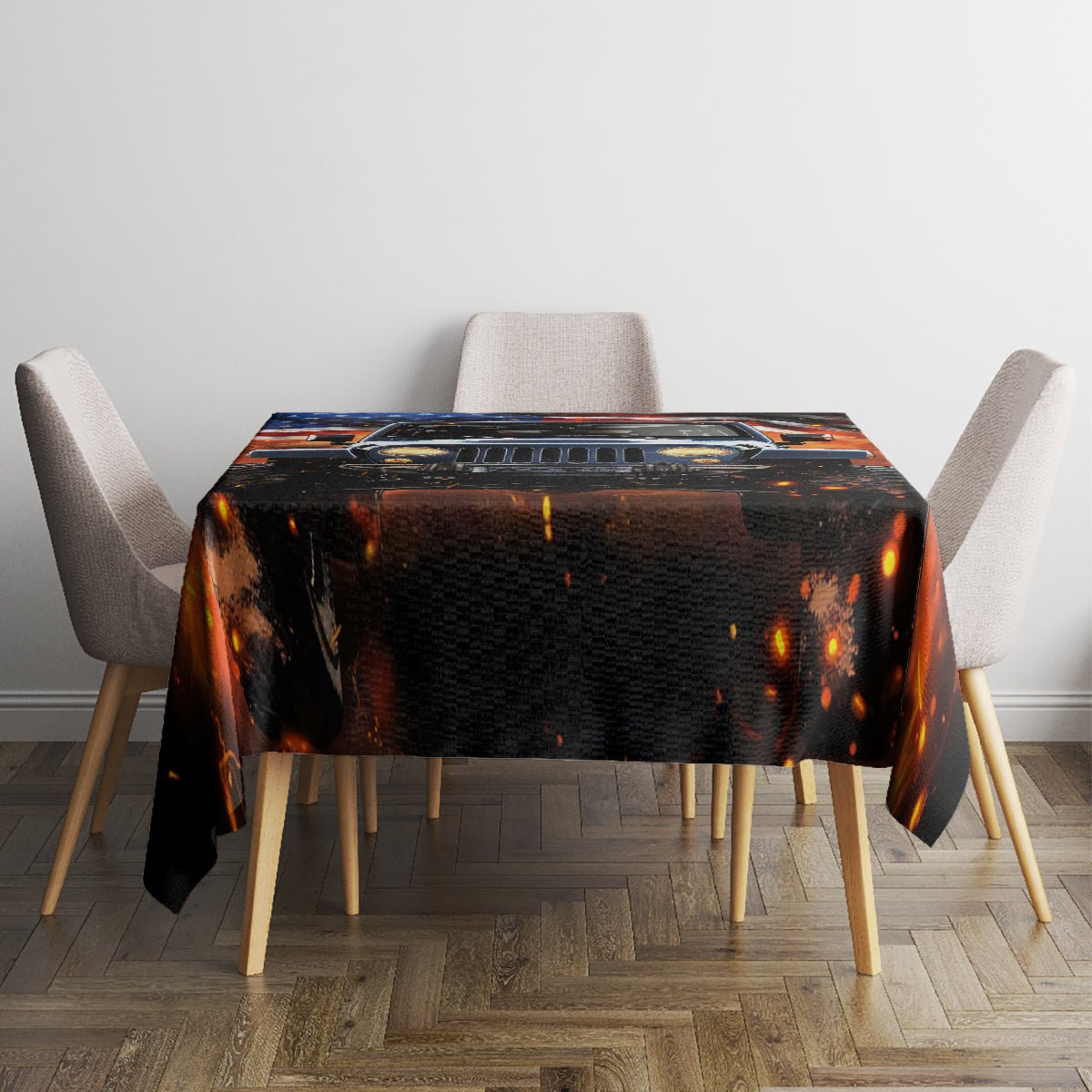 American Jeep Tablecloth I'm The Black Jeep Of The Family DT01 - The Mazicc - S - 90 x 90 cm - Black