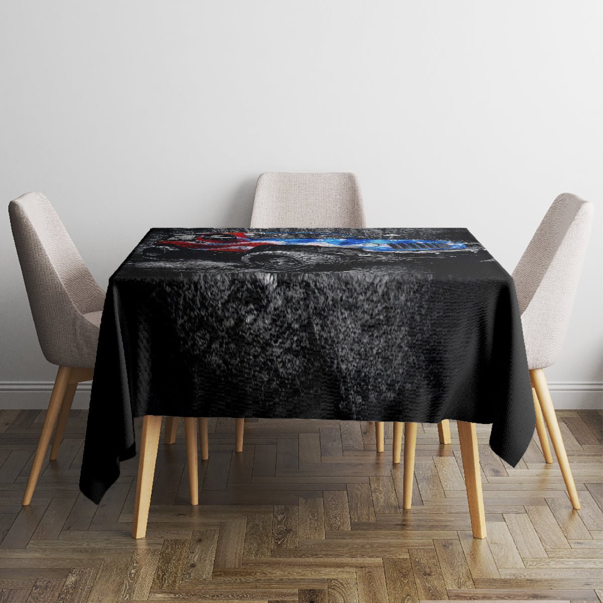 American Jeep Tablecloth Jeep Girls Like It Dirty DT01 - The Mazicc - S - 90 x 90 cm - Black