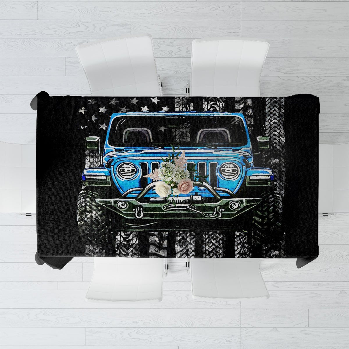 American Jeep Tablecloth Once Upon A Time I Was An Asshole JKD I Still Am DT01 - The Mazicc - S - 90 x 90 cm - Black