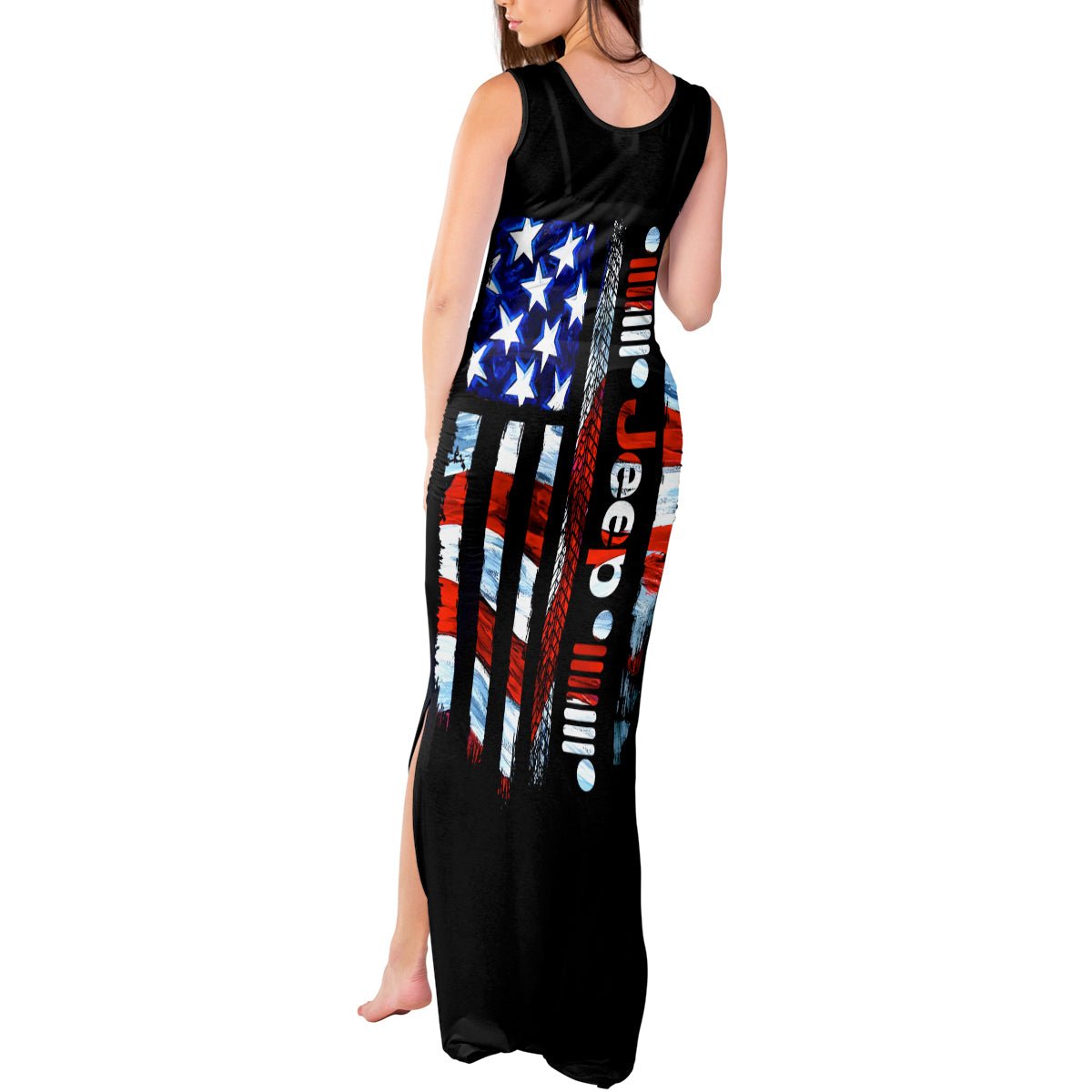 American Jeep Tank Maxi Dress American Flag Jeep Life DT01 - The Mazicc - Women - S - Black