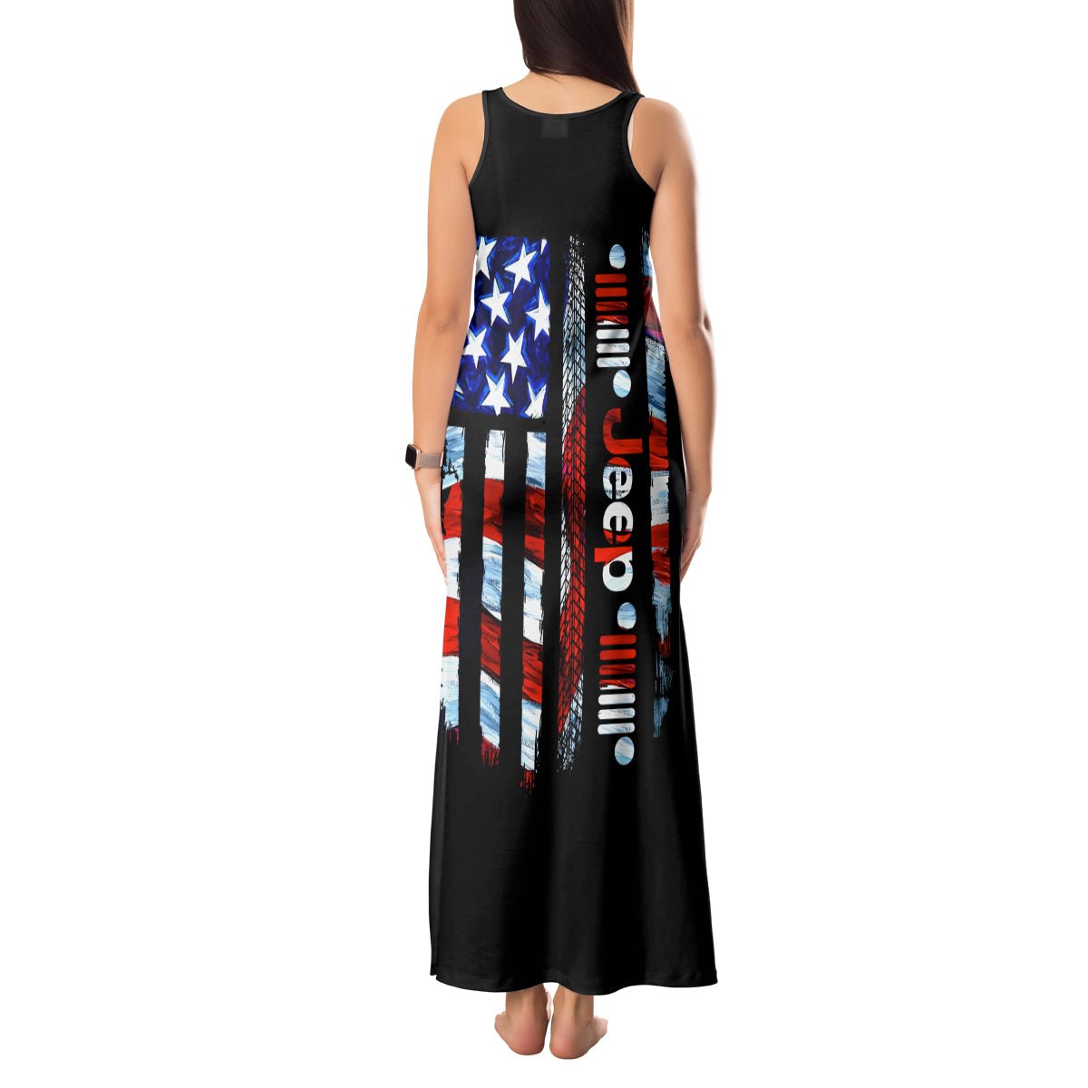American Jeep Tank Maxi Dress American Flag Jeep Life DT01 - The Mazicc - Women - S - Black