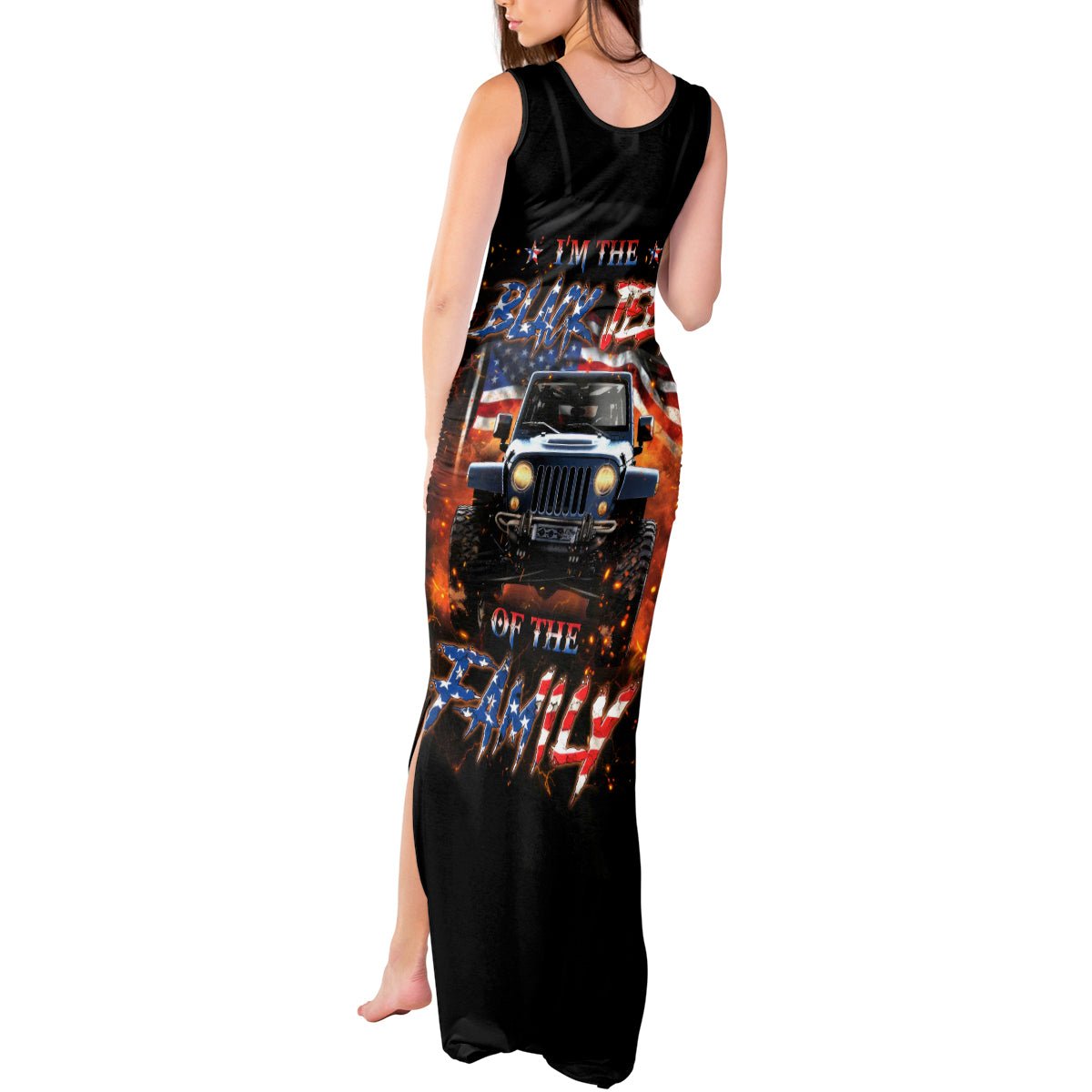 American Jeep Tank Maxi Dress I'm The Black Jeep Of The Family DT01 - The Mazicc - Women - S - Black