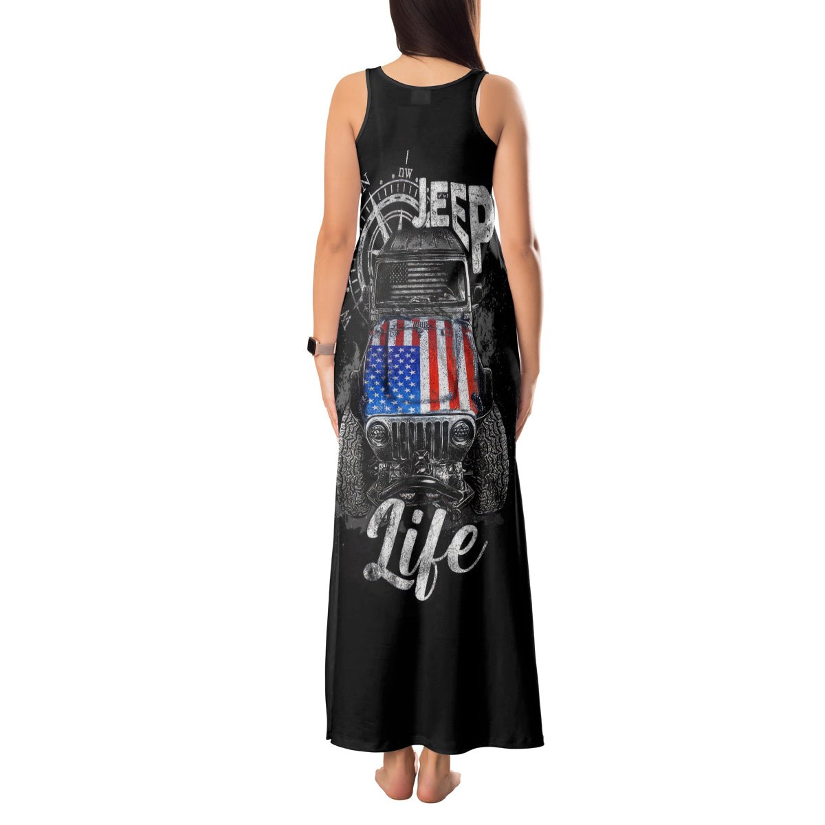 American Jeep Tank Maxi Dress Vintage Jeep Life DT01 - The Mazicc - Women - S - Black