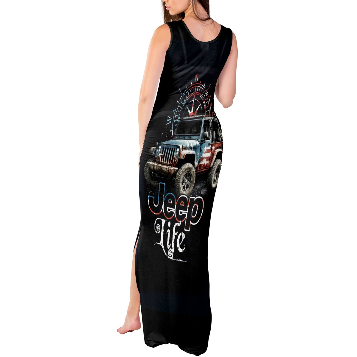 American Jeep Tank Maxi Dress Vintage Jeep Life DT01 - The Mazicc - Women - S - Black