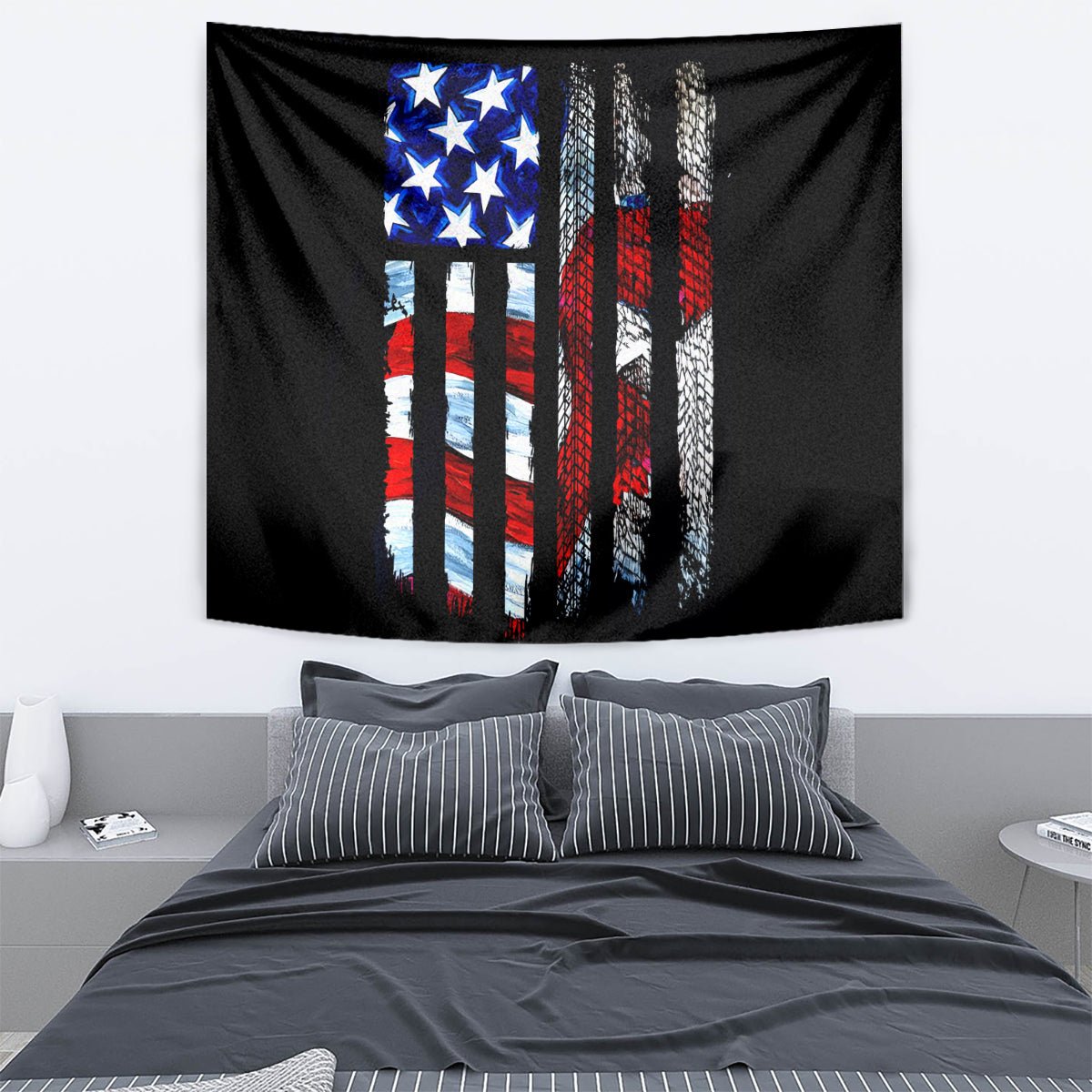 American Jeep Tapestry American Flag Jeep Life DT01 - The Mazicc - XS - 60 x 138 cm - Black