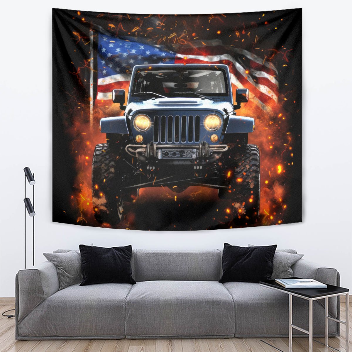 American Jeep Tapestry I'm The Black Jeep Of The Family DT01 - The Mazicc - XS - 60 x 138 cm - Black
