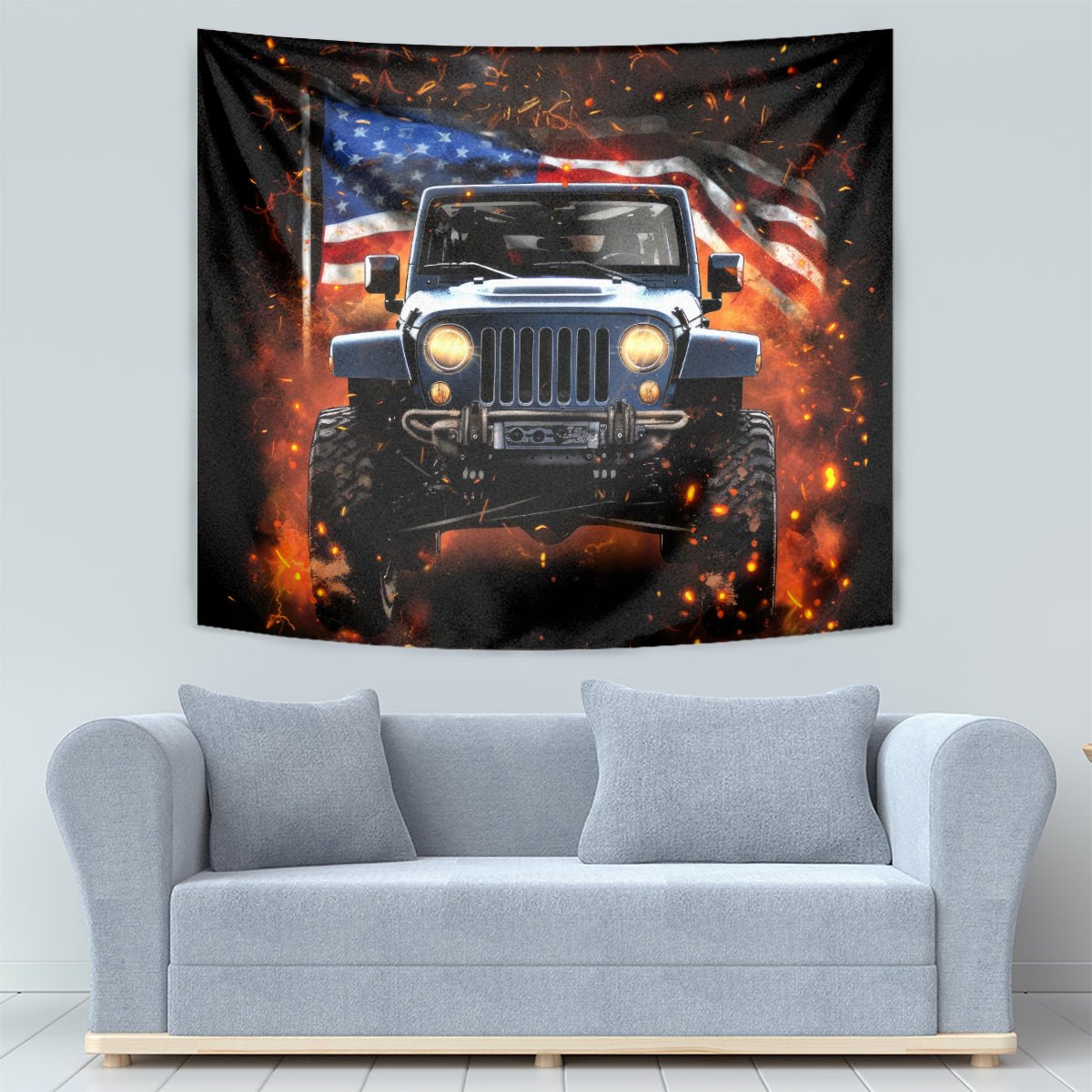 American Jeep Tapestry I'm The Black Jeep Of The Family DT01 - The Mazicc - XS - 60 x 138 cm - Black