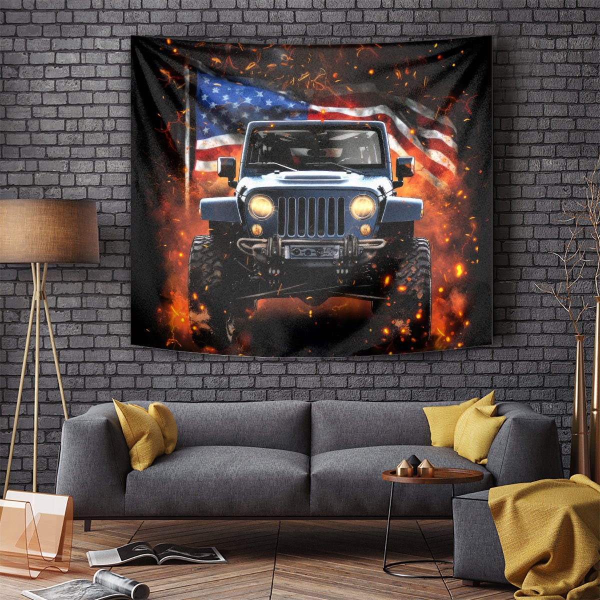 American Jeep Tapestry I'm The Black Jeep Of The Family DT01 - The Mazicc - XS - 60 x 138 cm - Black