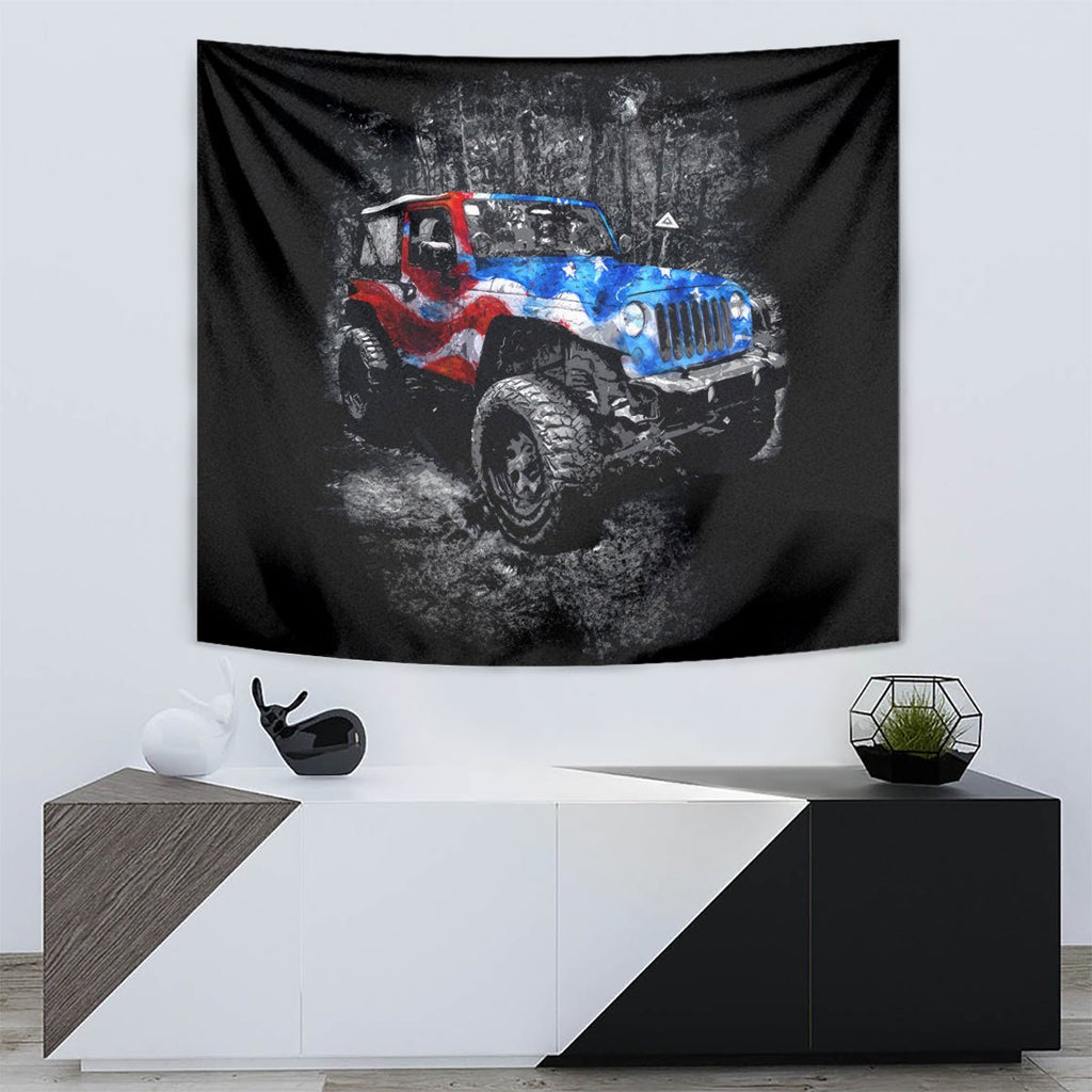 American Jeep Tapestry Jeep Girls Like It Dirty DT01 - The Mazicc - XS - 60 x 138 cm - Black