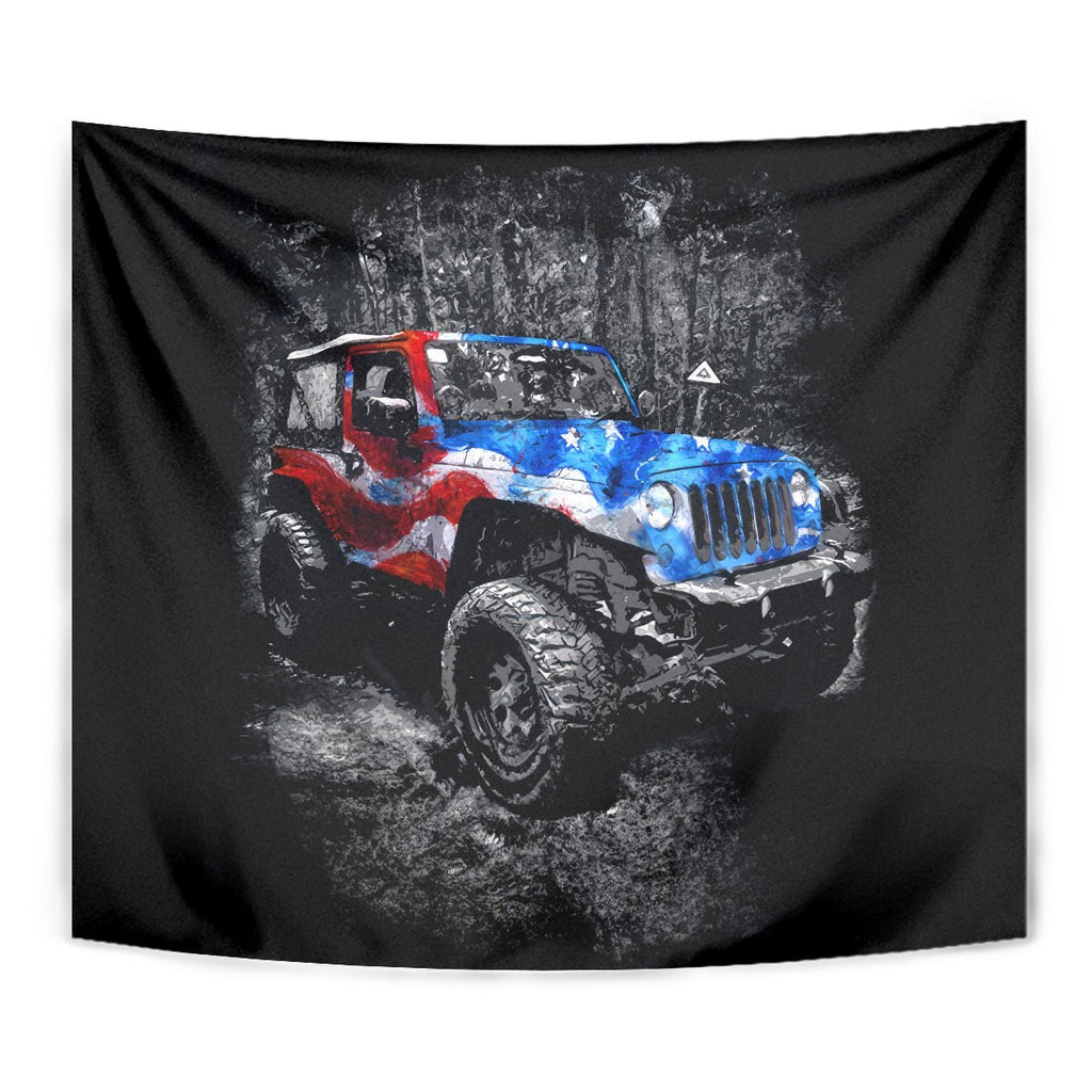 American Jeep Tapestry Jeep Girls Like It Dirty DT01 - The Mazicc - XS - 60 x 138 cm - Black