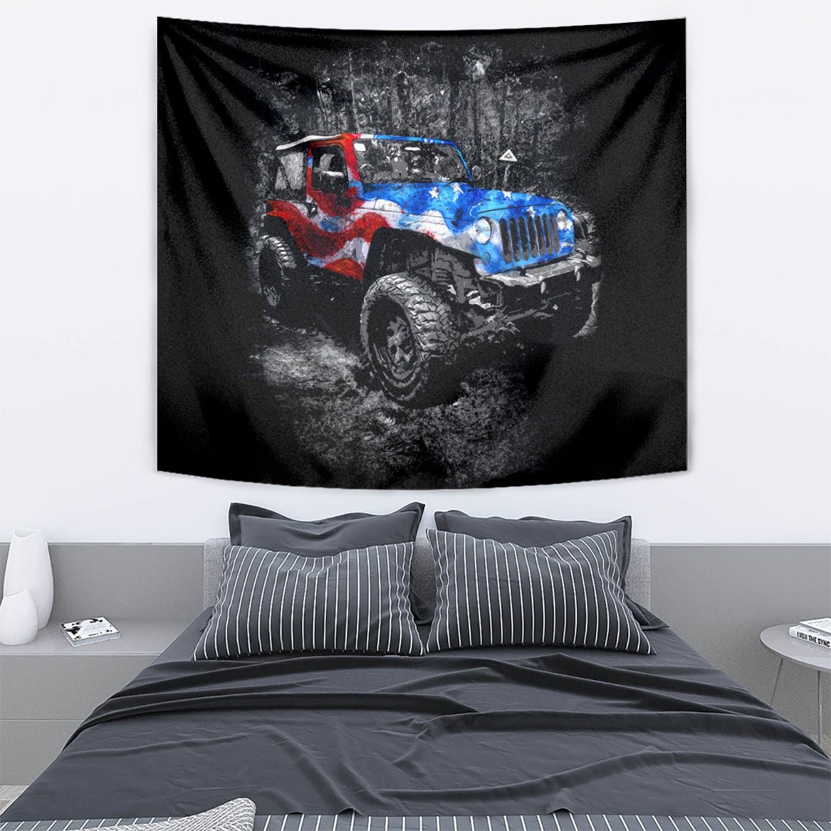 American Jeep Tapestry Jeep Girls Like It Dirty DT01 - The Mazicc - XS - 60 x 138 cm - Black