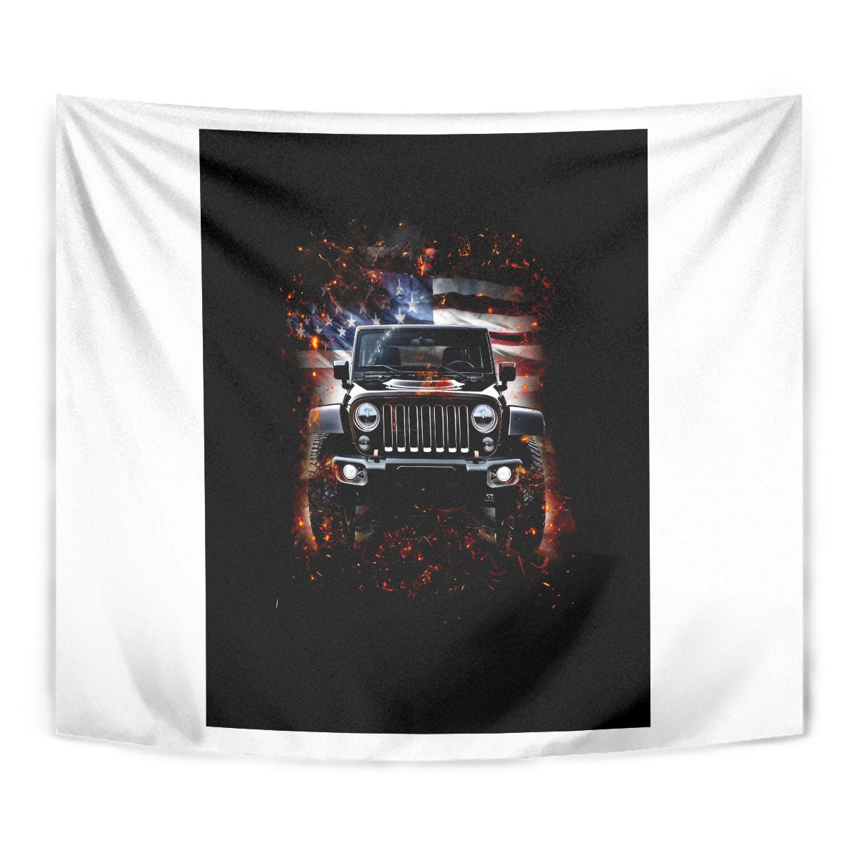 American Jeep Tapestry Never Underestimate An Old Man With A Jeep DT01 - The Mazicc - XS - 60 x 138 cm - Black