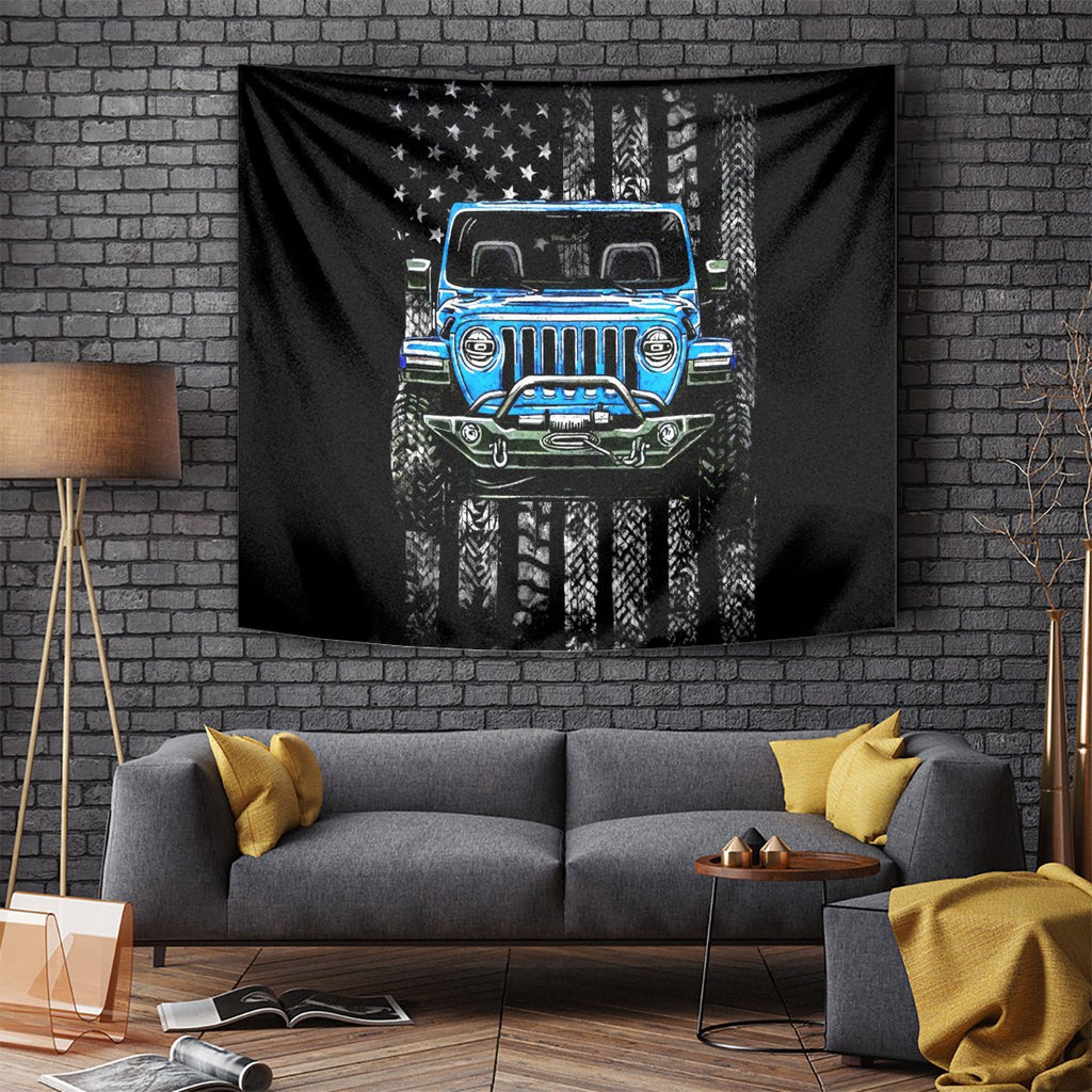 American Jeep Tapestry Once Upon A Time I Was An Asshole JKD I Still Am DT01 - The Mazicc - XS - 60 x 138 cm - Black
