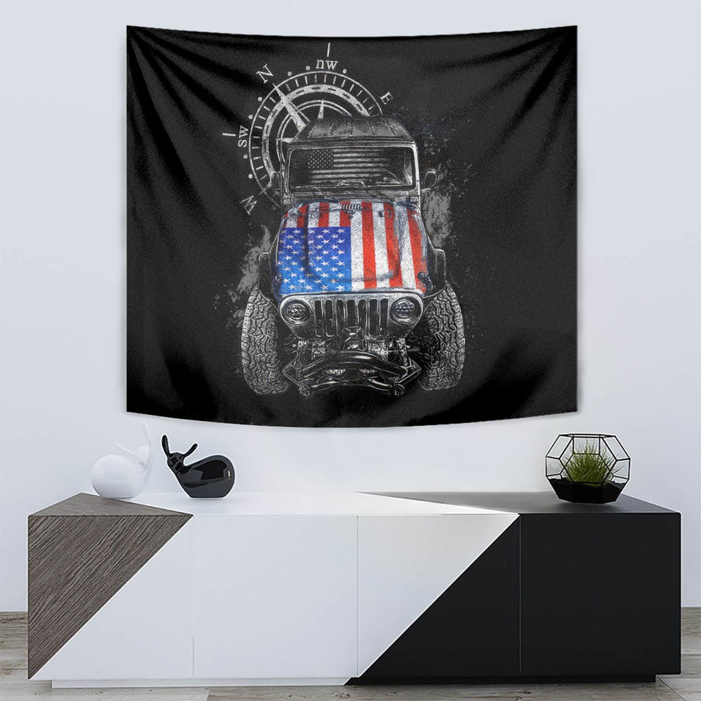 American Jeep Tapestry Vintage Jeep Life DT01 - The Mazicc - XS - 60 x 138 cm - Black