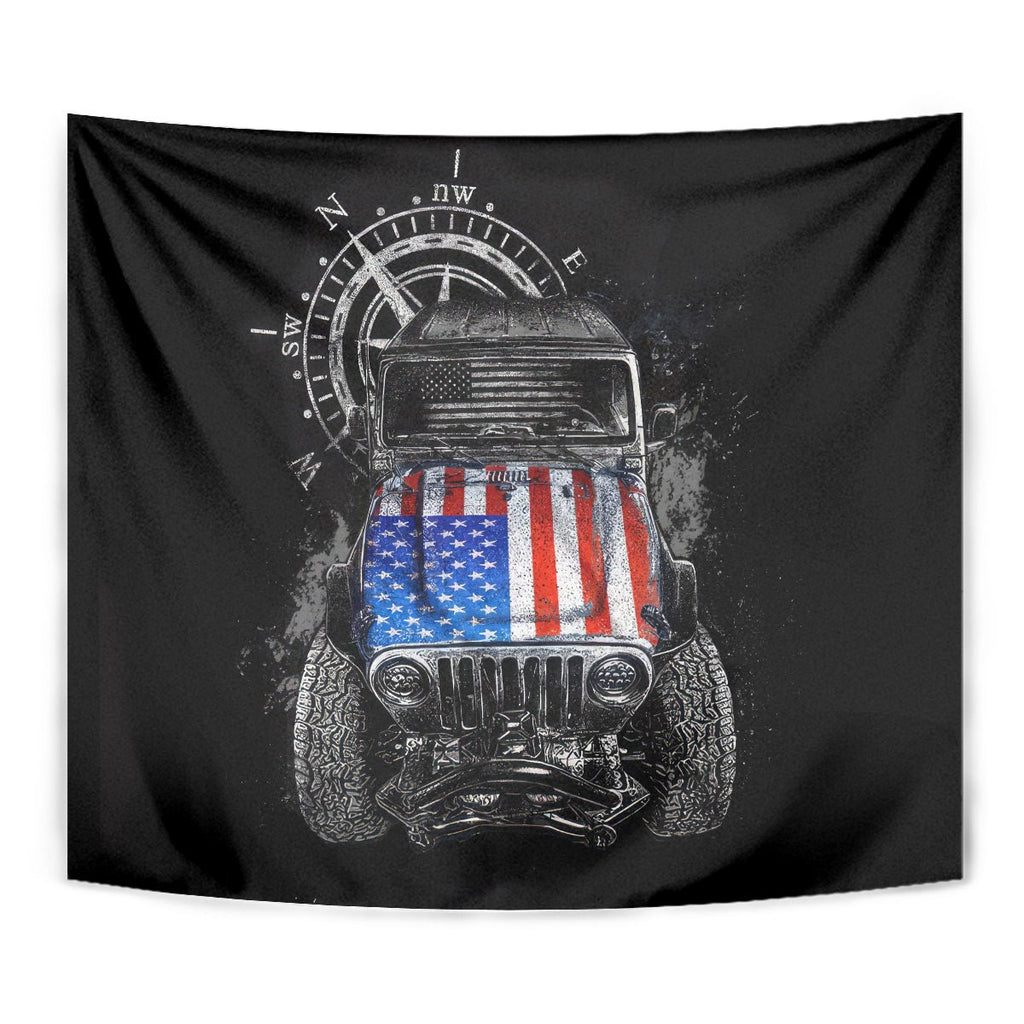 American Jeep Tapestry Vintage Jeep Life DT01 - The Mazicc - XS - 60 x 138 cm - Black