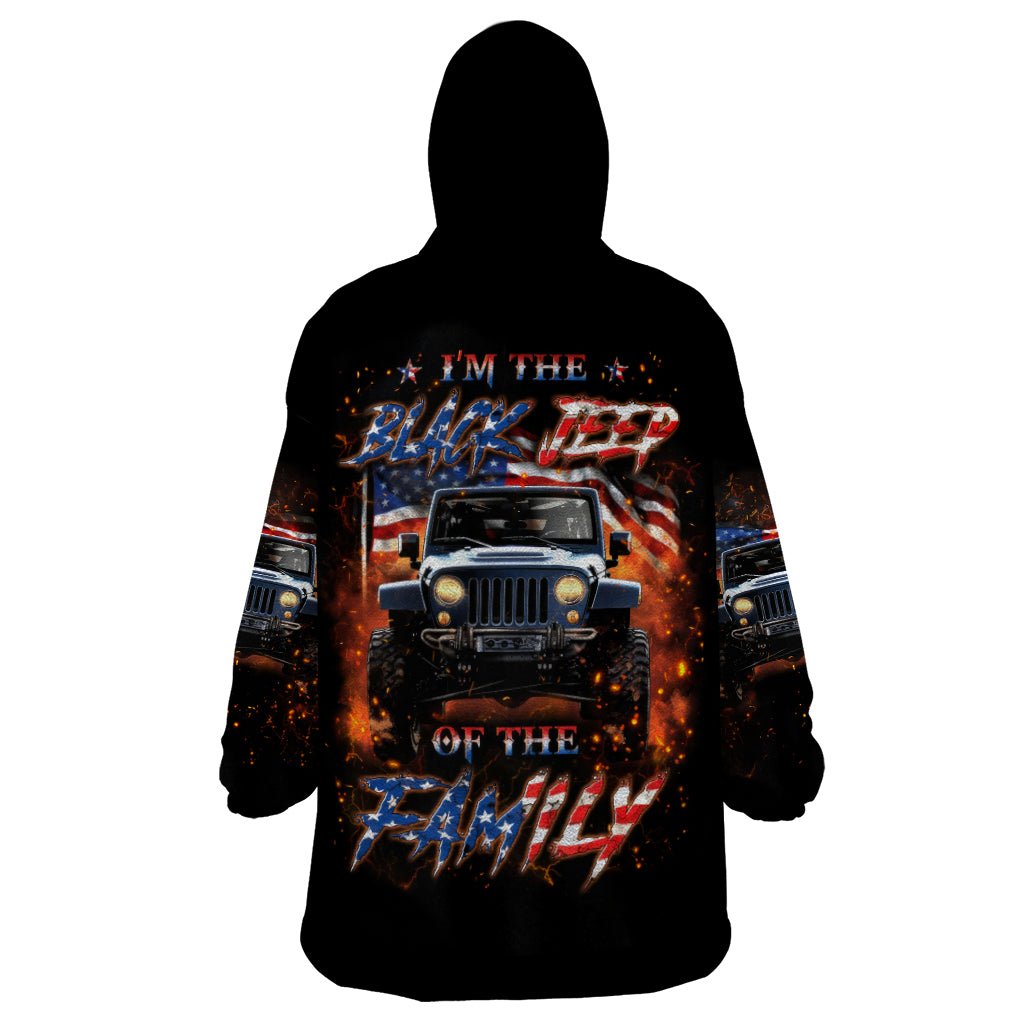American Jeep Wearable Blanket Hoodie I'm The Black Jeep Of The Family DT01 - The Mazicc - Adult - One Size - Black