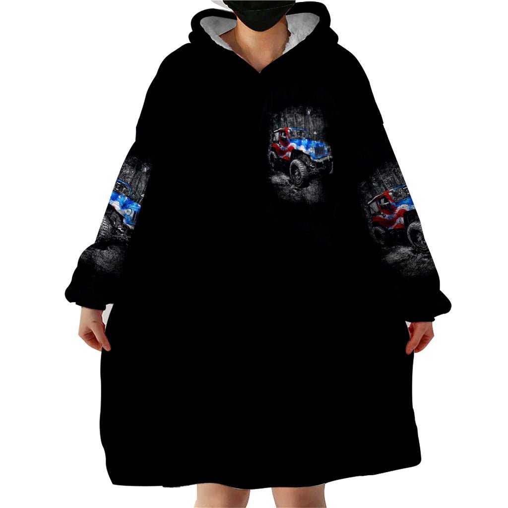 American Jeep Wearable Blanket Hoodie Jeep Girls Like It Dirty DT01 - The Mazicc - Adult - One Size - Black