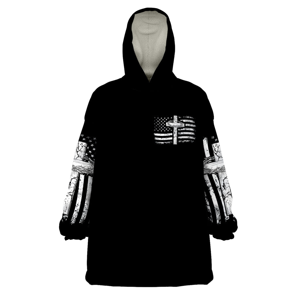 American Jeep Wearable Blanket Hoodie One Nation Under God DT01 - The Mazicc - Adult - One Size - Black