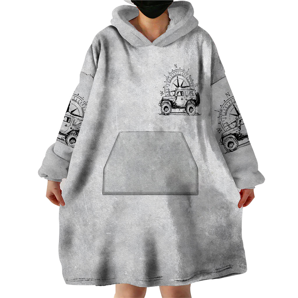American Jeep Wearable Blanket Hoodie Sketch Art Jeep Life DT01 - The Mazicc - Adult - One Size - Gray