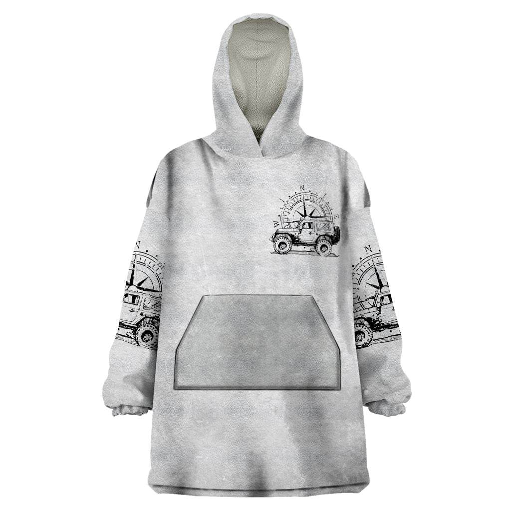 American Jeep Wearable Blanket Hoodie Sketch Art Jeep Life DT01 - The Mazicc - Adult - One Size - Gray
