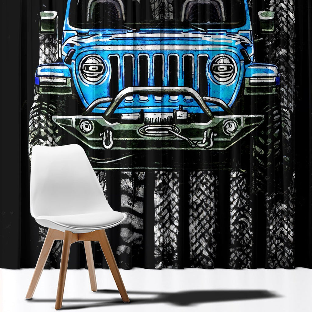 American Jeep Window Curtain Once Upon A Time I Was An Asshole JKD I Still Am DT01 - The Mazicc - With Hooks - 107cm x 213cm - Black