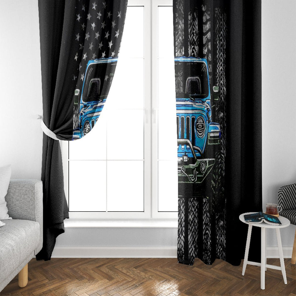 American Jeep Window Curtain Once Upon A Time I Was An Asshole JKD I Still Am DT01 - The Mazicc - With Hooks - 107cm x 213cm - Black