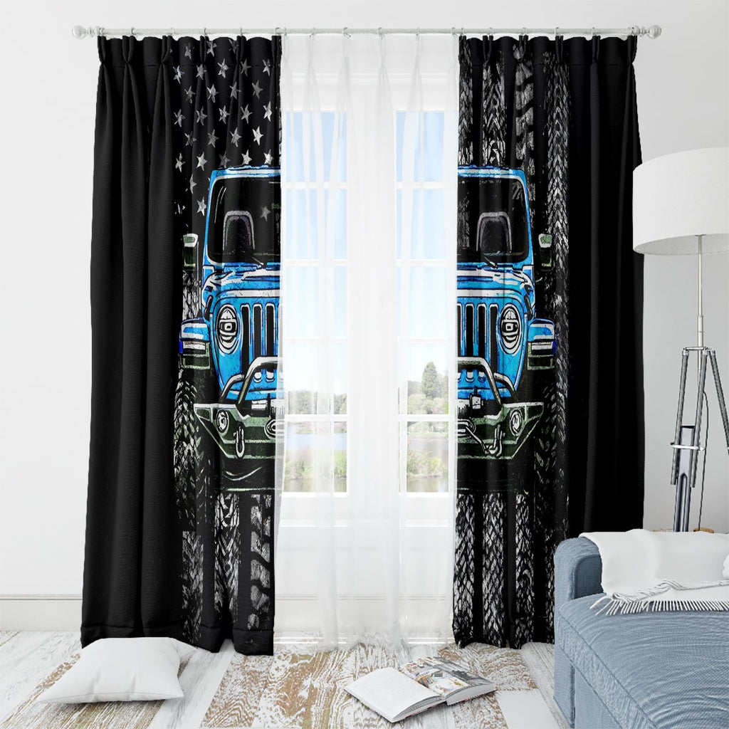 American Jeep Window Curtain Once Upon A Time I Was An Asshole JKD I Still Am DT01 - The Mazicc - With Grommets - 107cm x 213cm - Black