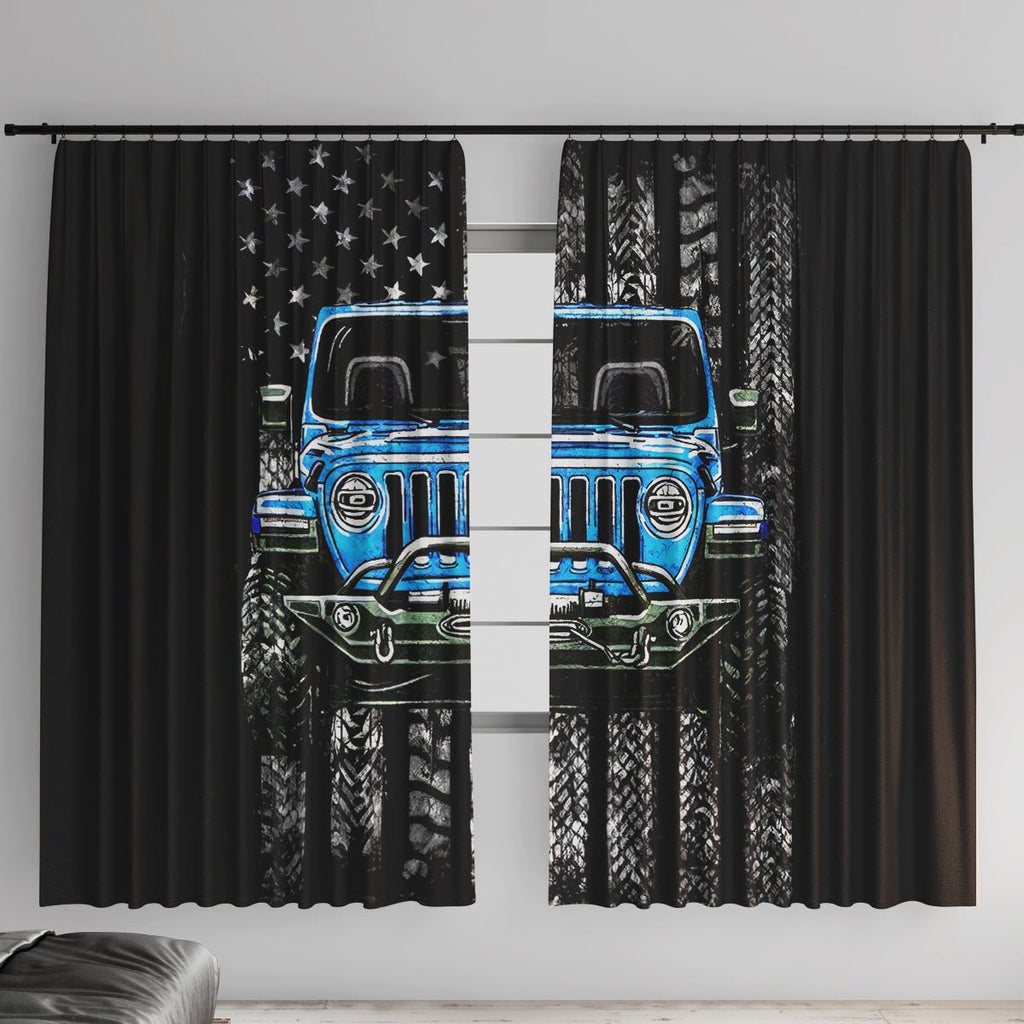 American Jeep Window Curtain Once Upon A Time I Was An Asshole JKD I Still Am DT01 - The Mazicc - With Hooks - 107cm x 213cm - Black