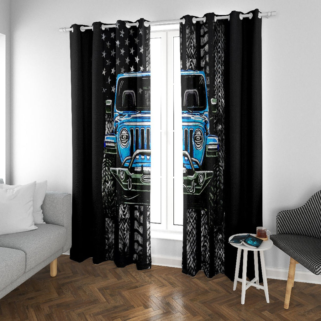 American Jeep Window Curtain Once Upon A Time I Was An Asshole JKD I Still Am DT01 - The Mazicc - With Grommets - 107cm x 213cm - Black