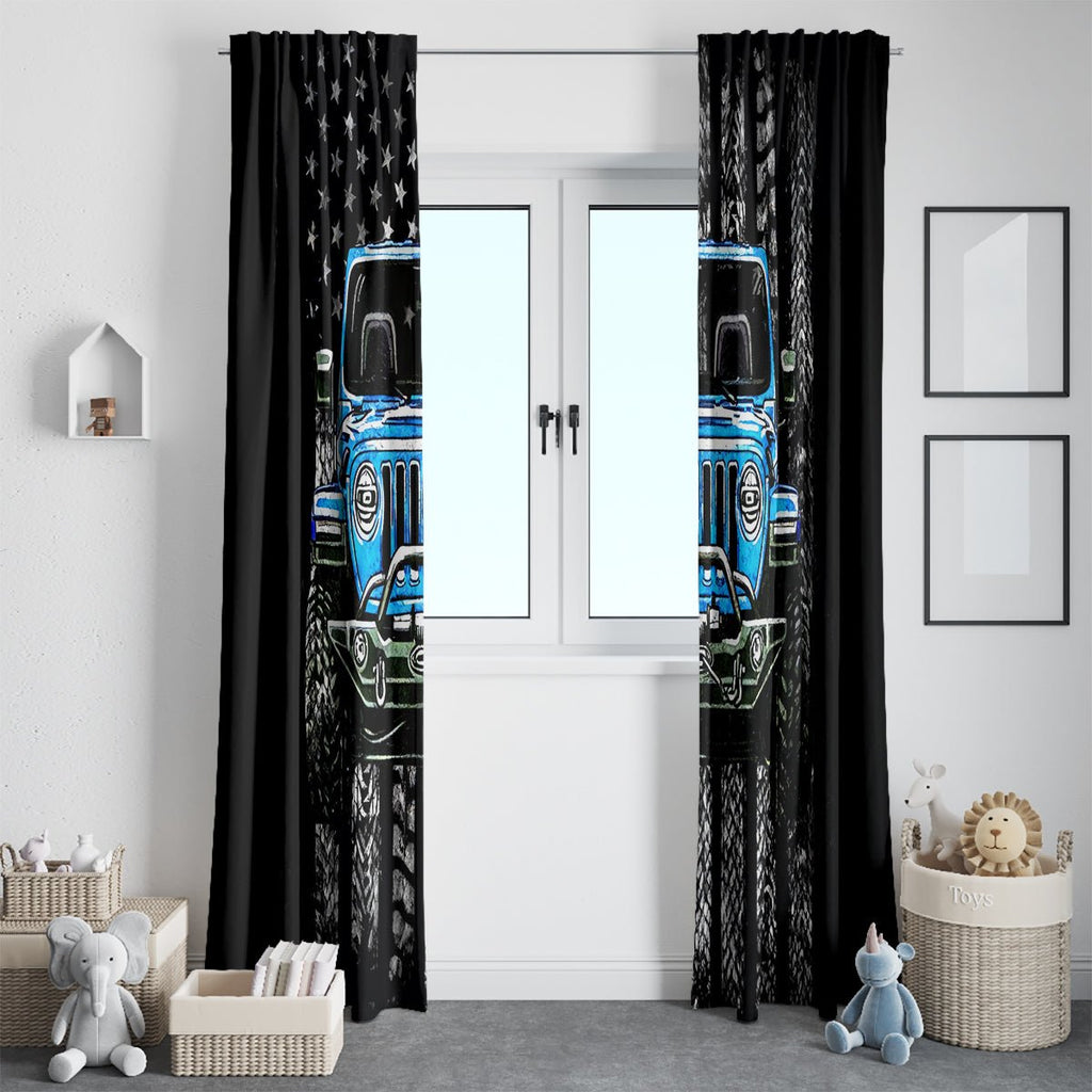 American Jeep Window Curtain Once Upon A Time I Was An Asshole JKD I Still Am DT01 - The Mazicc - With Hooks - 107cm x 213cm - Black