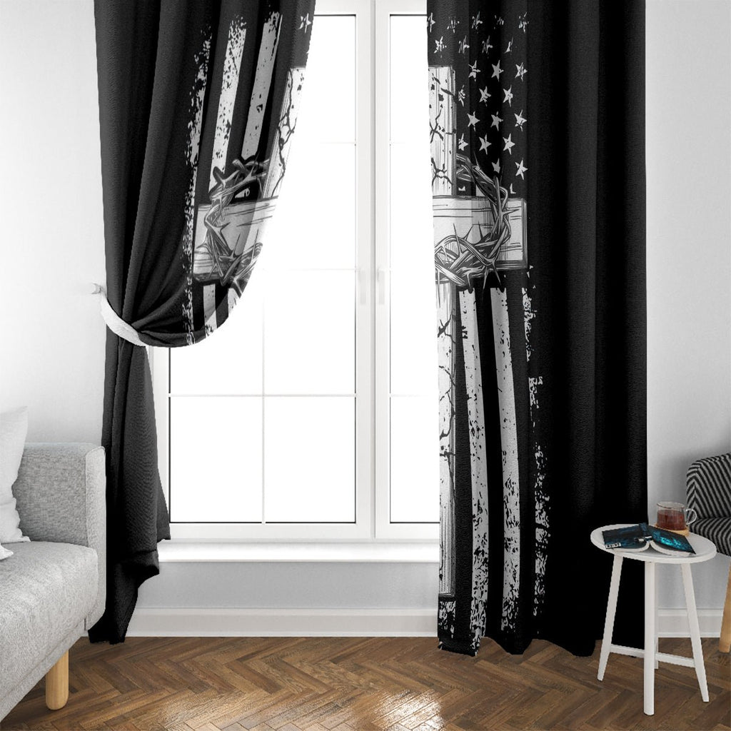 American Jeep Window Curtain One Nation Under God DT01 - The Mazicc - With Hooks - 107cm x 213cm - Black