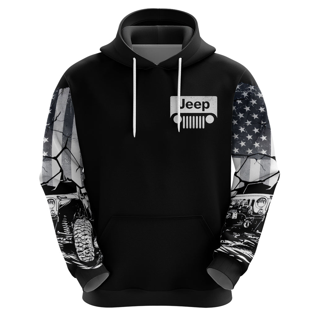 American Jeep Zip Hoodie American Flag But Did You Die DT01 - The Mazicc - Pullover Hoodie - S - White
