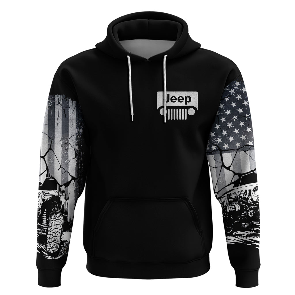 American Jeep Zip Hoodie American Flag But Did You Die DT01 - The Mazicc - Pullover Hoodie - S - White
