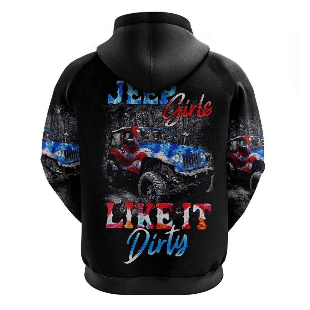 American Jeep Zip Hoodie Jeep Girls Like It Dirty DT01 - The Mazicc - Zip Hoodie - S - Black