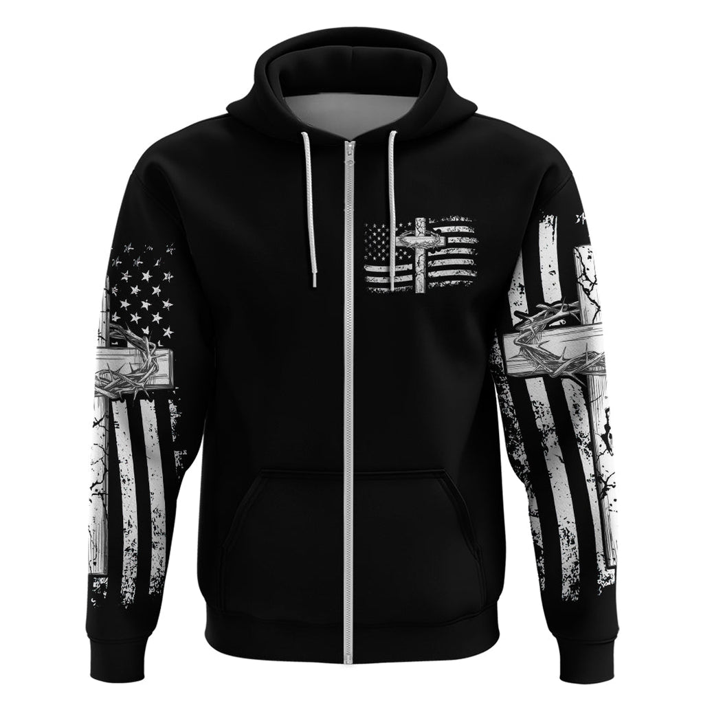 American Jeep Zip Hoodie One Nation Under God DT01 - The Mazicc - Zip Hoodie - S - Black