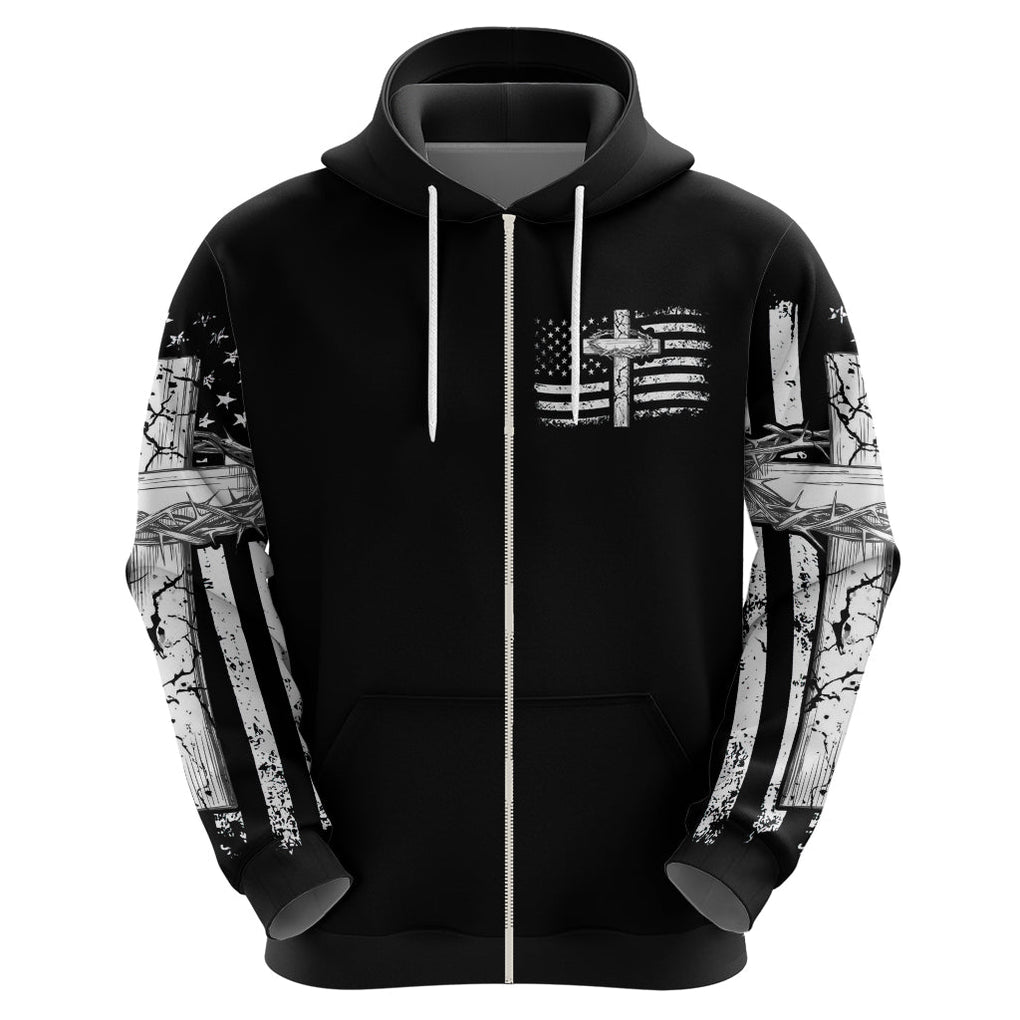 American Jeep Zip Hoodie One Nation Under God DT01 - The Mazicc - Zip Hoodie - S - Black