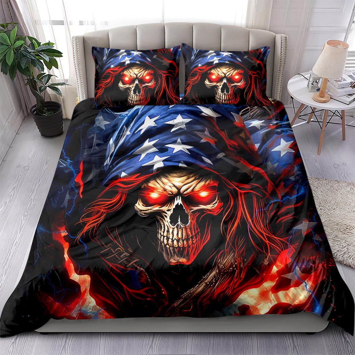 American Skull Bedding Set One Day I Gonna Fuck It All DT01 - The Mazicc - US Twin - 172cm x 218cm - Black