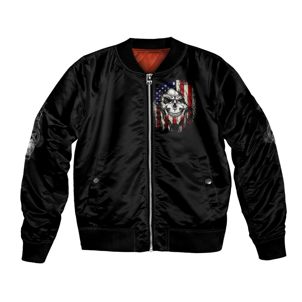 American Skull Bomber Jacket Grumpy Old Man Motherfuckers Who Make Me Angry DT01 - The Mazicc - Unisex - S - Black