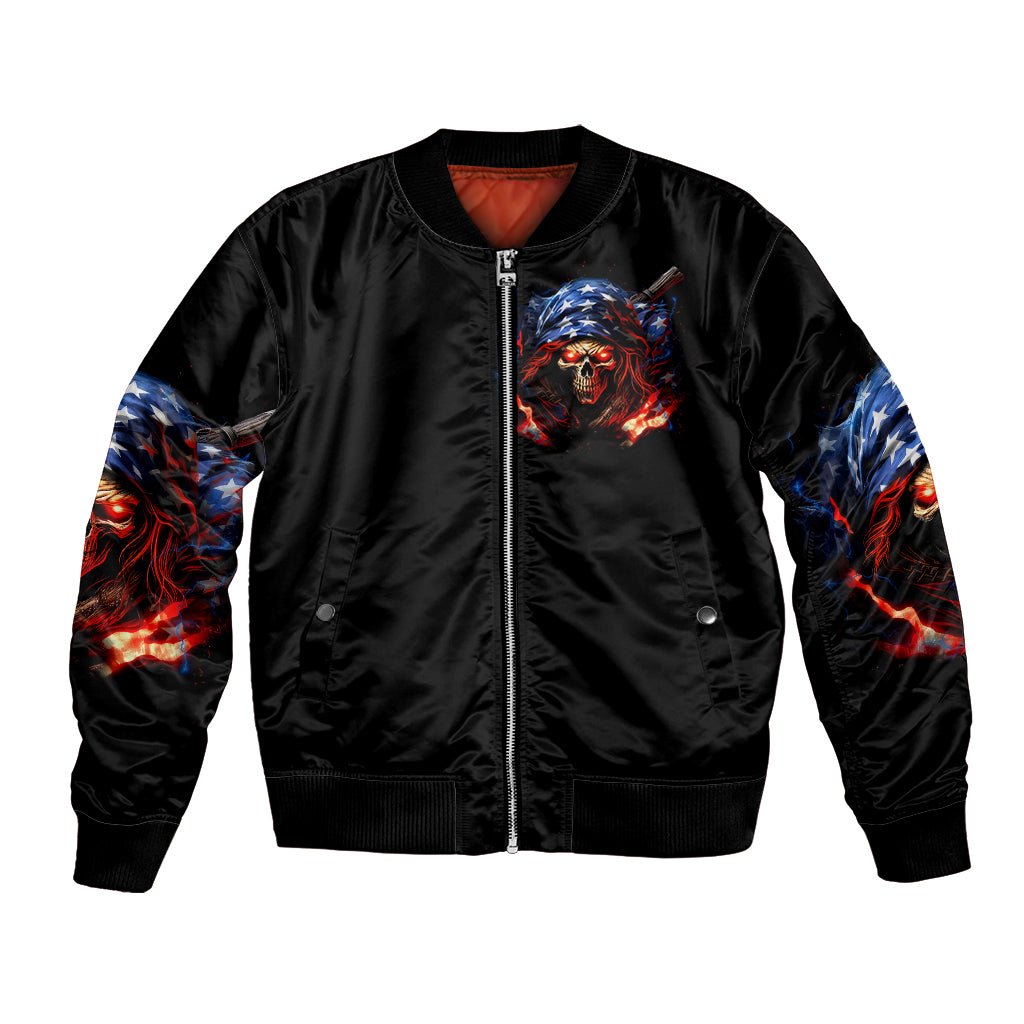 American Skull Bomber Jacket One Day I Gonna Fuck It All DT01 - The Mazicc - Unisex - S - Black