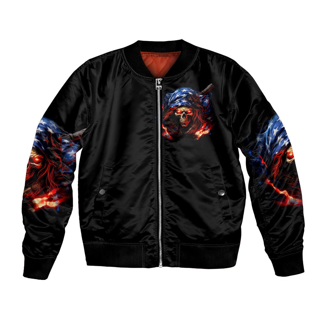 American Skull Bomber Jacket One Day I Gonna Fuck It All DT01 - The Mazicc - Unisex - S - Black